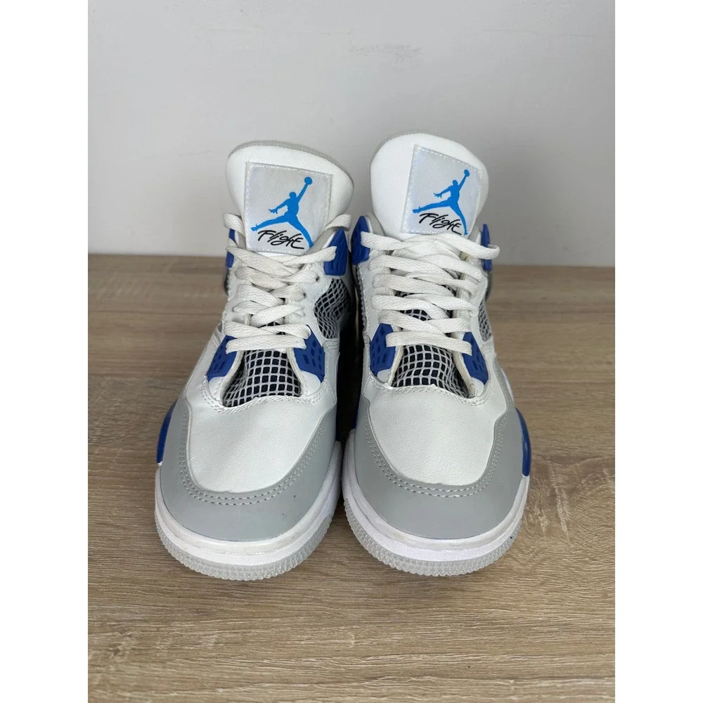 Jordan 4 Retro Military Blue 2018 White Grey Sneakers 308497-406 Mens Size 7